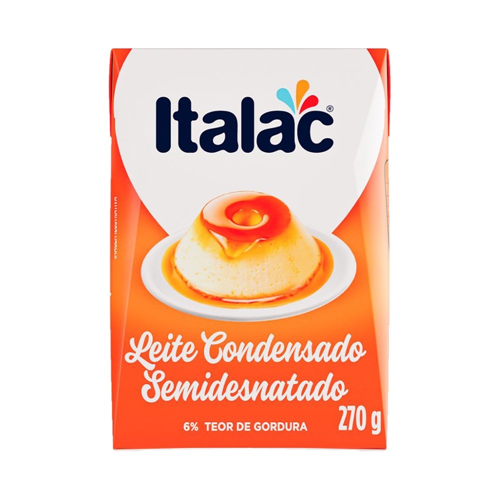 Leite Condensado Italac Semidesnatado Tetra Pack 270g - Embalagem com 24 Unidades