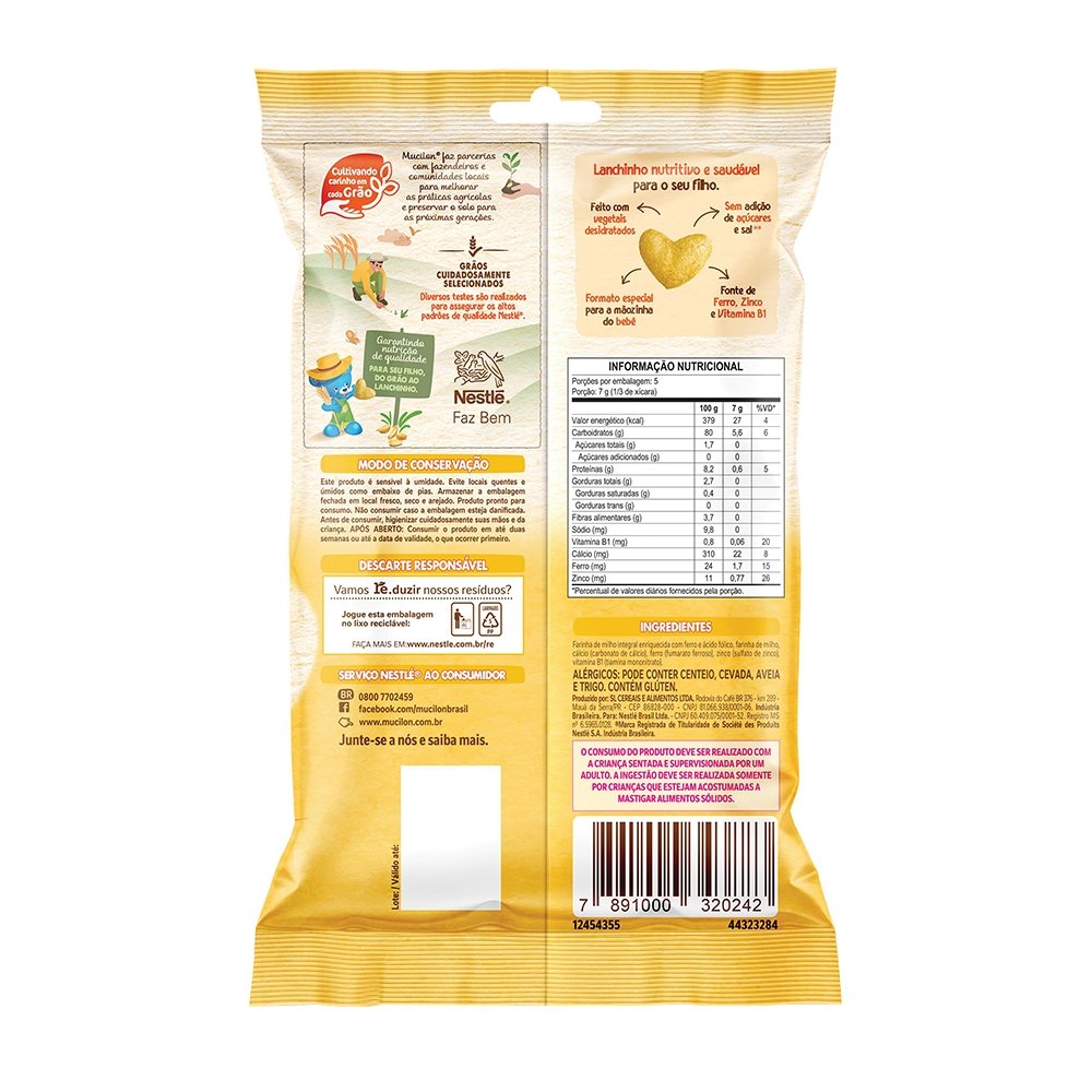 Snack de Milho Mucilon Tradicional 35g - Embalagem com 15 Unidades