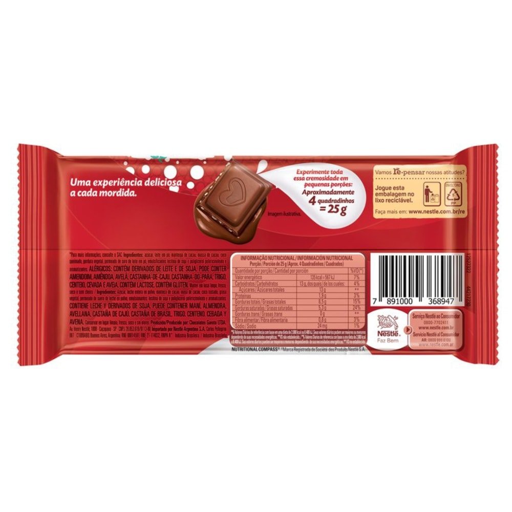 Chocolate Nestlé Classic Prestígio Tablete 80g - Embalagem com 16 Unidades