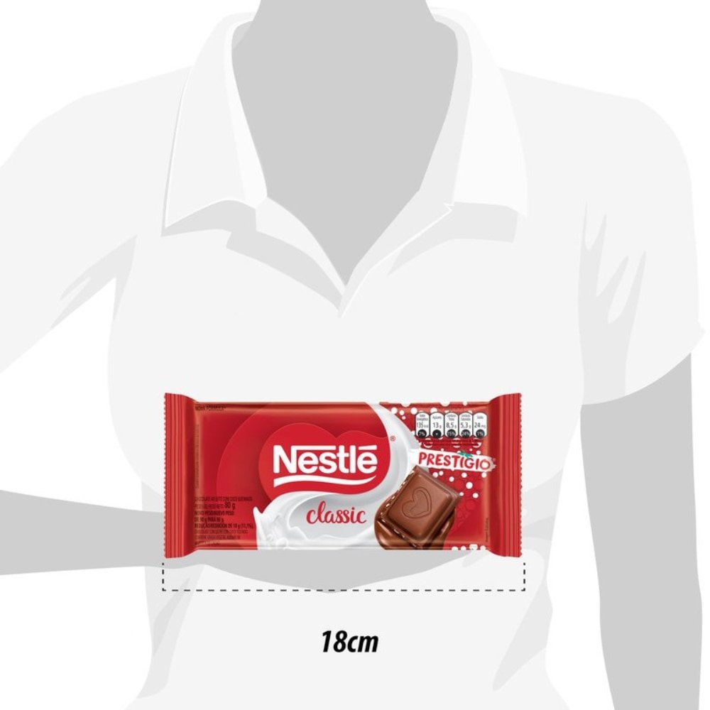 Chocolate Nestlé Classic Prestígio Tablete 80g - Embalagem com 16 Unidades