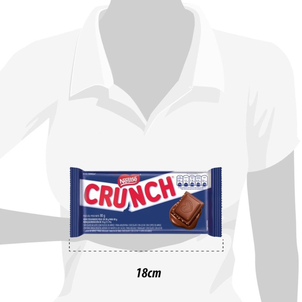 Chocolate Nestlé Crunch Tablete 80g - Embalagem com 16 Unidades