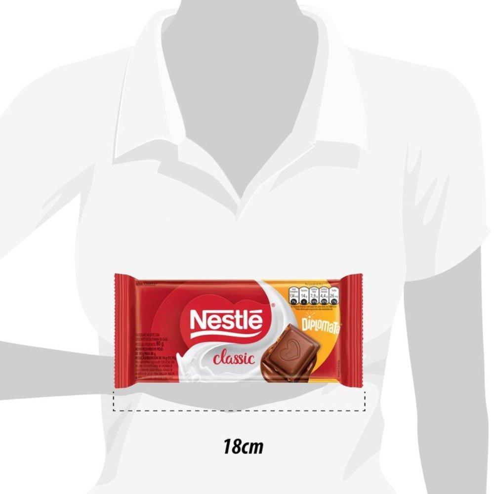 Chocolate Nestlé Classic Diplomata 80g - Embalagem com 16 Unidades