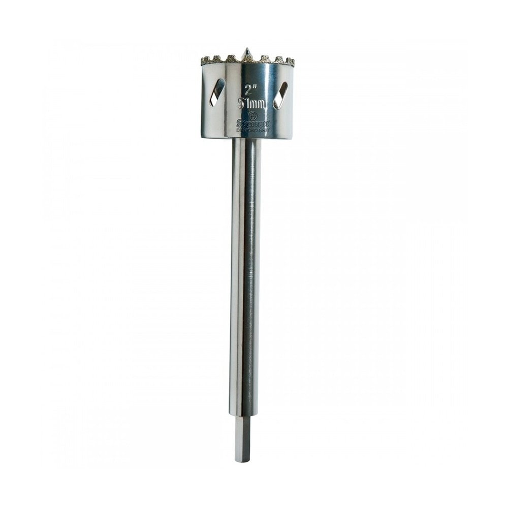 Serra Copo Starrett Diamantada 60mm 2.3/8P com haste 150mm 6P