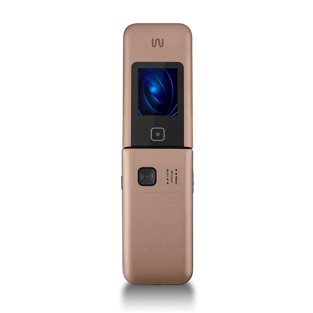 Celular Multilaser Flip Vita Duo Dual Chip com duas telas + Botão sos + Rádio fm + MP3 + Bluetooth + Câmera P9163 Dourado