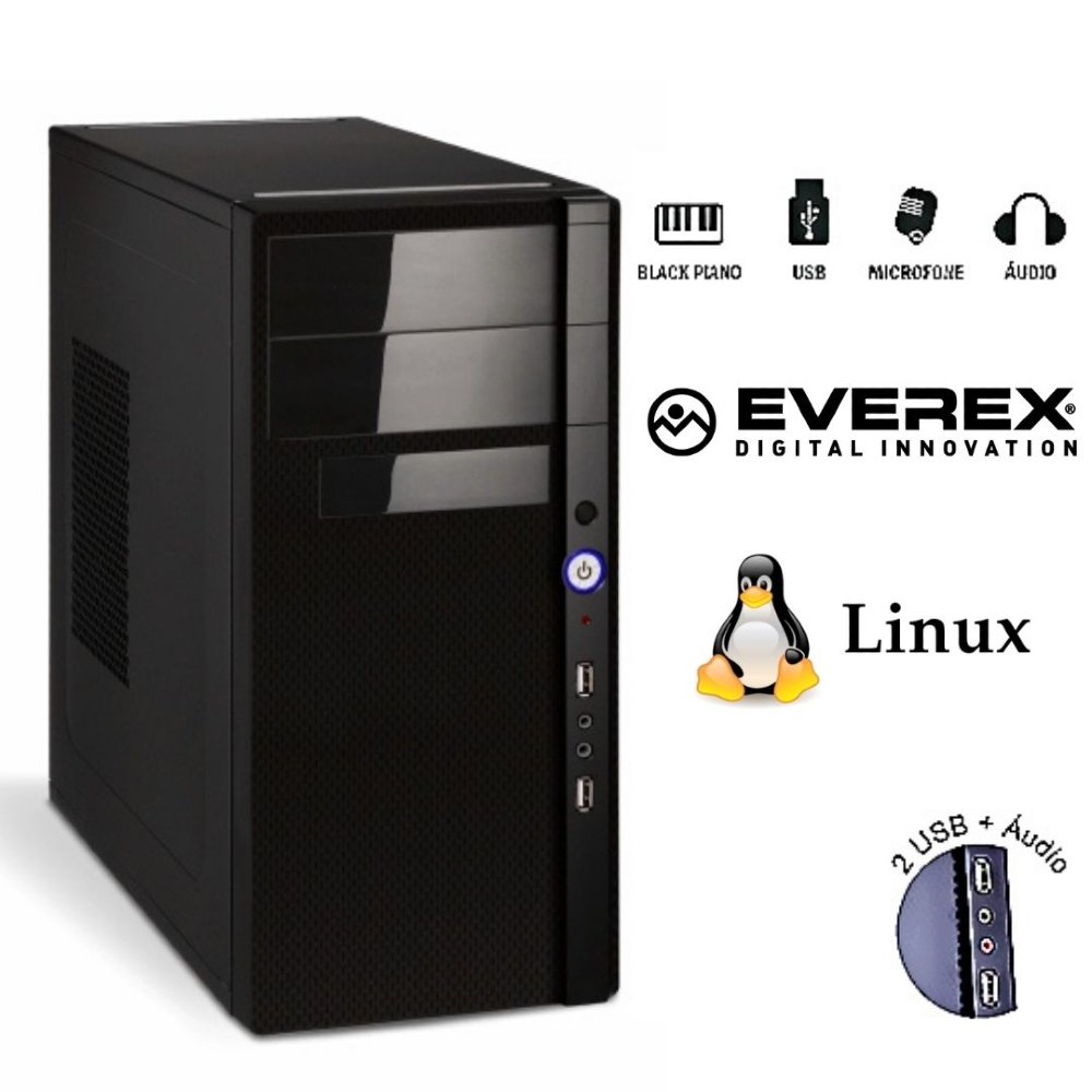 Computador Core i5-8400, 8GB DDR4, 120GB SSD e Linux - Everex