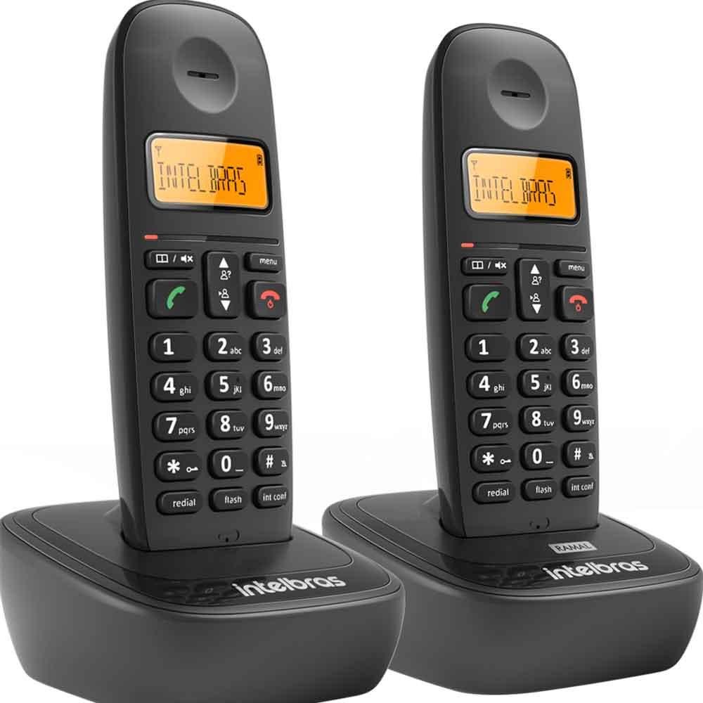 Telefone Intelbras Id Ts 2512 4122512 Sem Fio Digital Preto Com Ramal Adicional