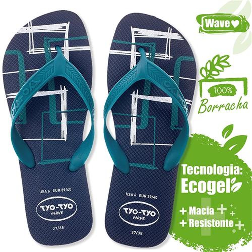 Sandália Tyo-Tyo Wave Adulto Azul Marinho 35/36