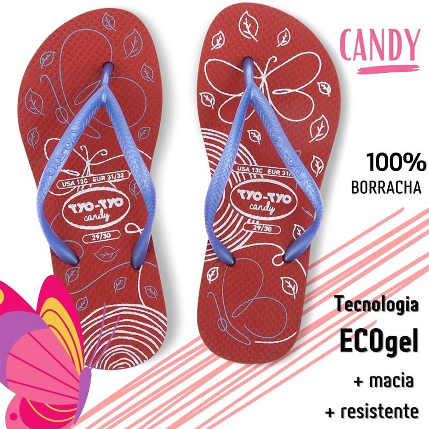 Sandália Tyotyo Candy 23/24 Vermelho