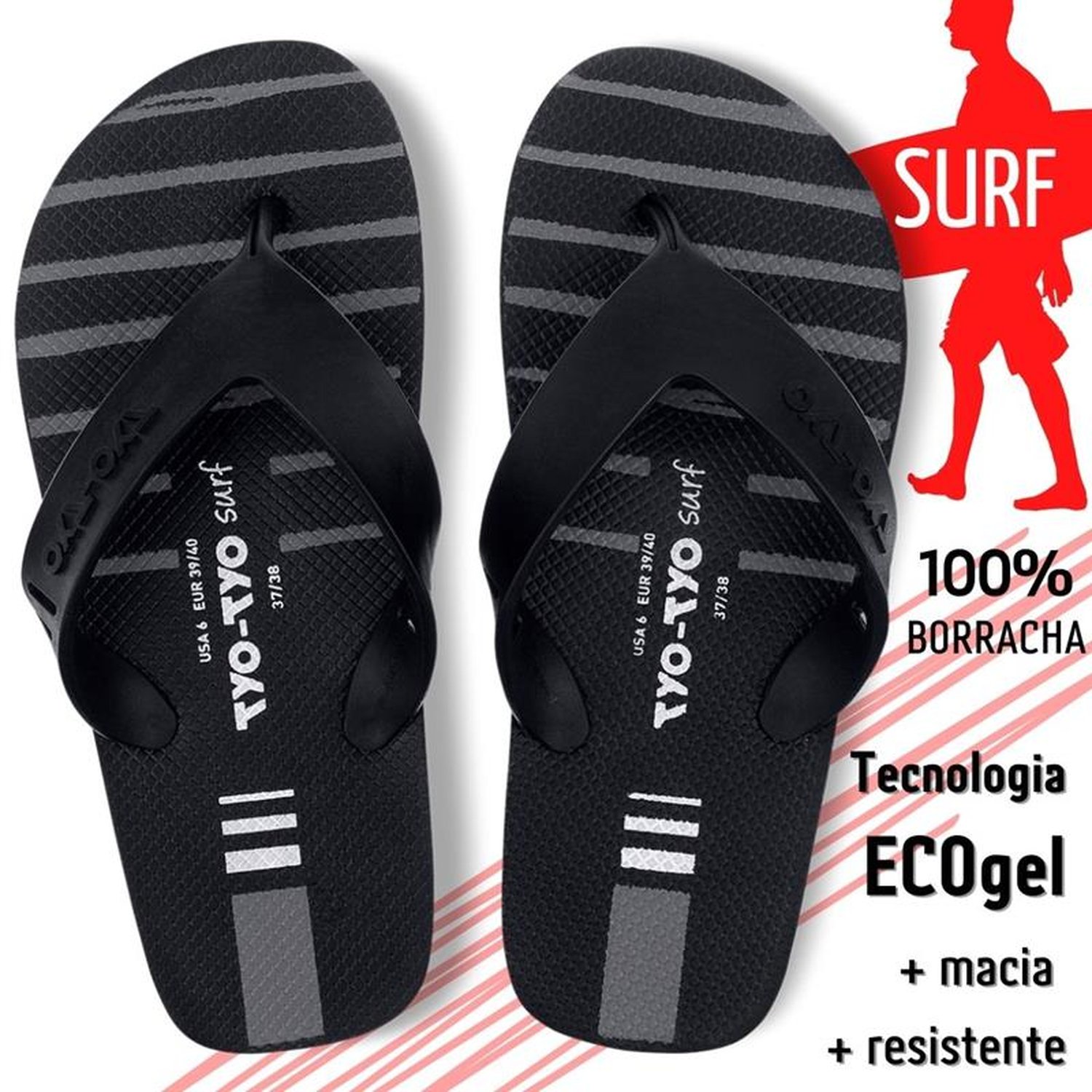 Sandália Tyotyo Surf 43/44 Preto
