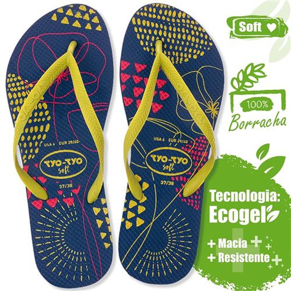 Sandália Tyo-Tyo Soft Adulto Azul Médio 37/38