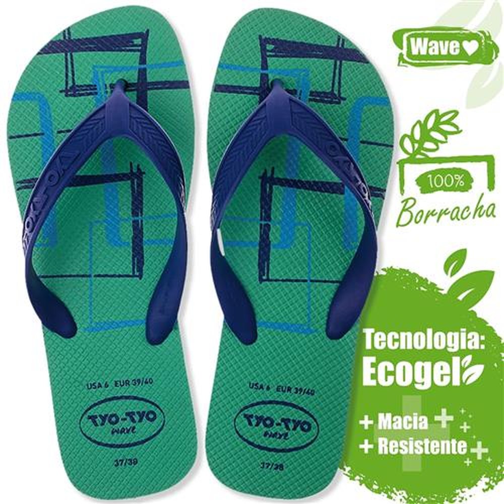 Sandália Tyo-Tyo Wave Adulto Verde Lima 43/44