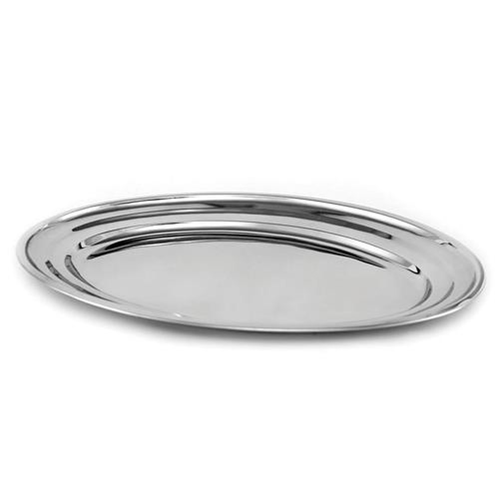 Travessa Oval Rasa Inox Tradicional 25cm