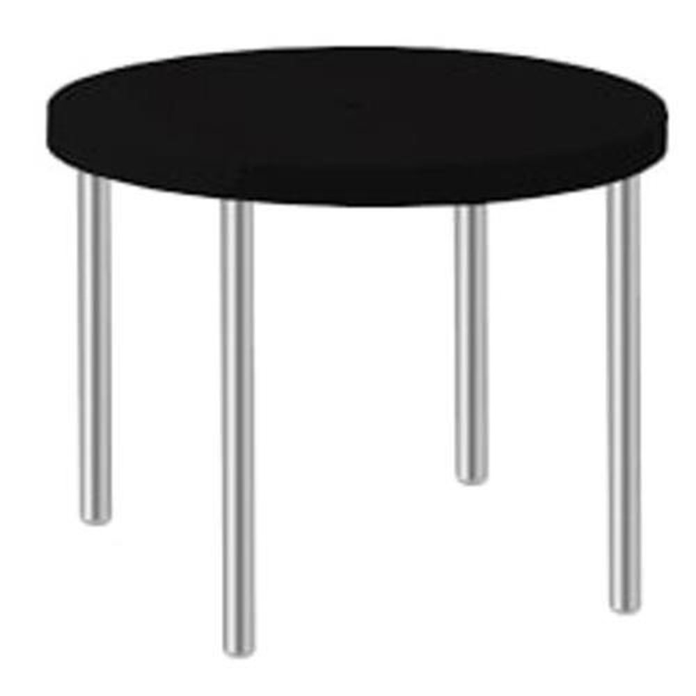 Mesa Redonda Com Pés Em Alumínio E 04 Poltronas Modelo Arcos Preta