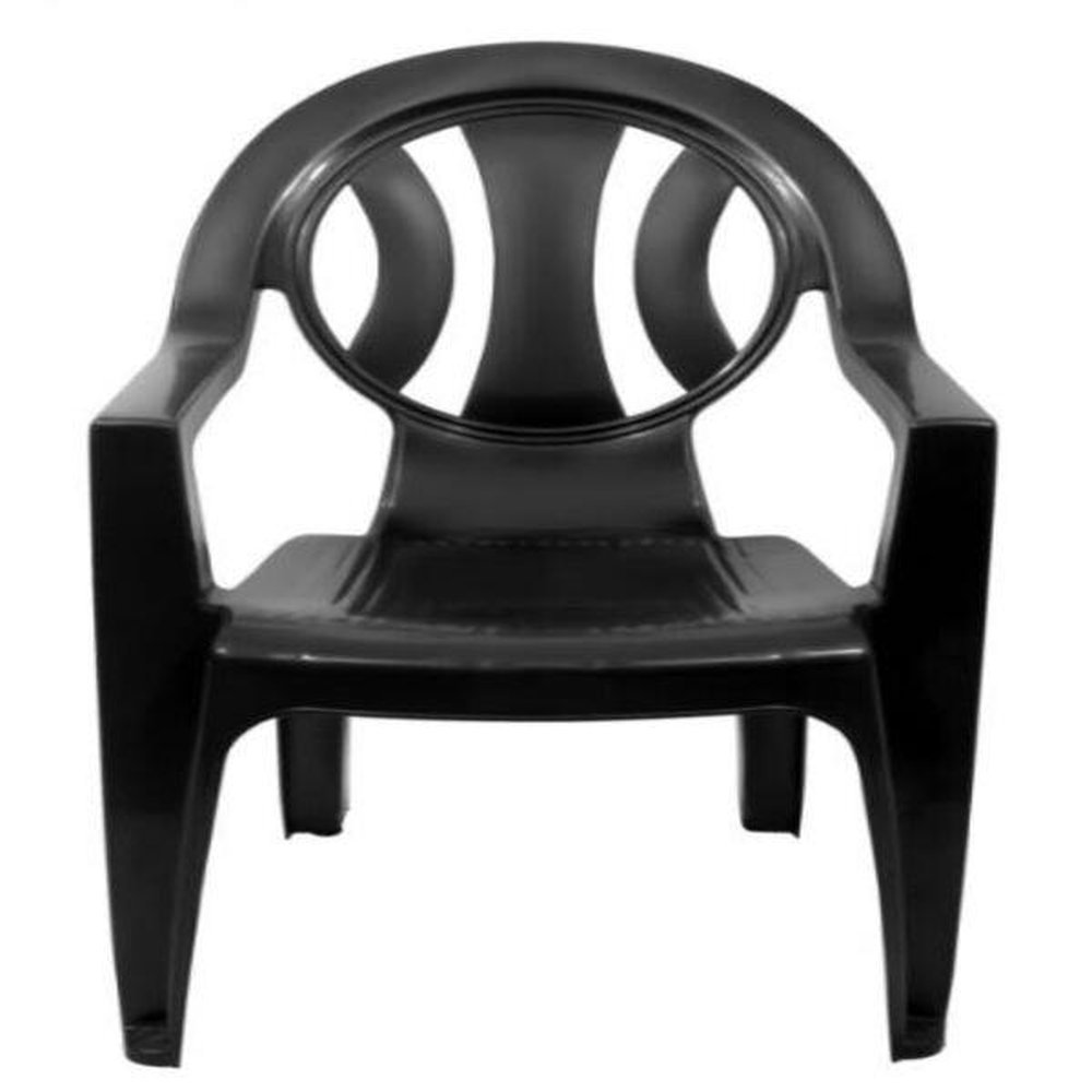 Mesa Redonda Com Pés Em Alumínio E 04 Poltronas Modelo Arcos Preta