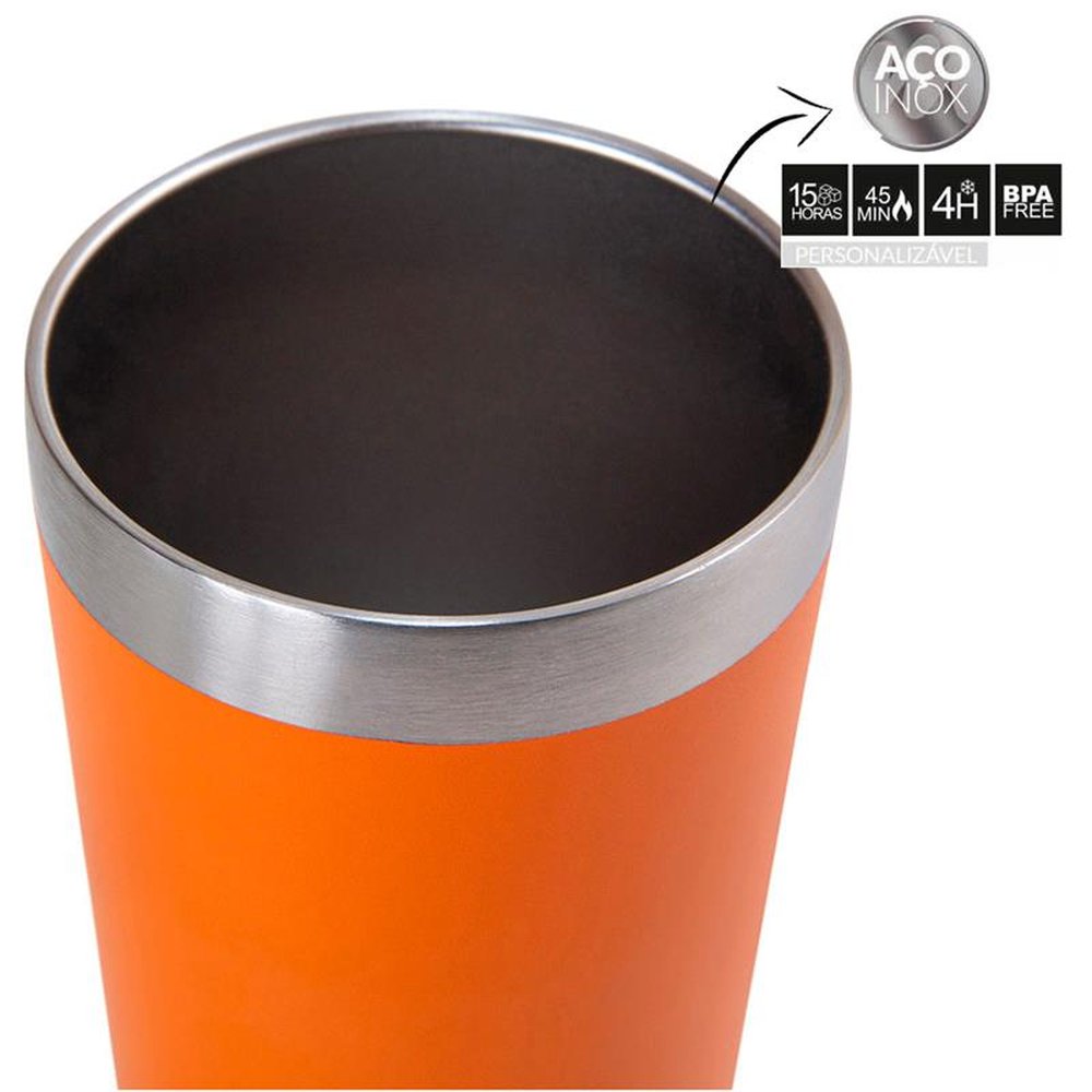 Copo Térmico para Cerveja 473ml Laranja Termopro