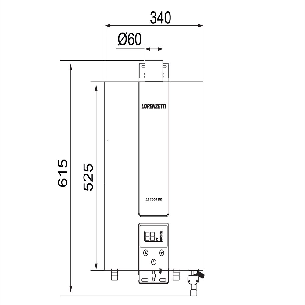 Aquecedor a Gás Lorenzetti Digital - LZ1600DE GAS GN 15L