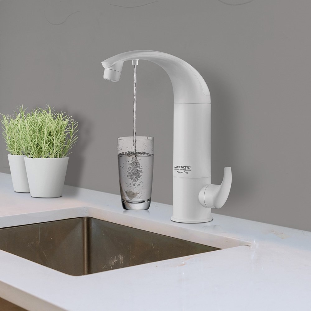 Torneira Com Filtro de Água Lorenzetti - Acqua Due Bancada Branca