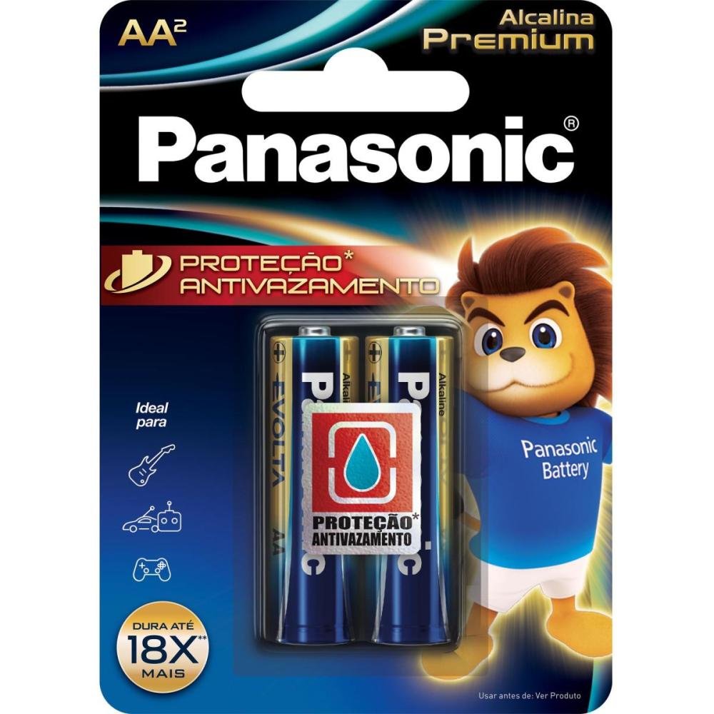 Pilha Alcalina Premium Panasonic Aa Pequena 02 Unidades Lr6egr/2b96