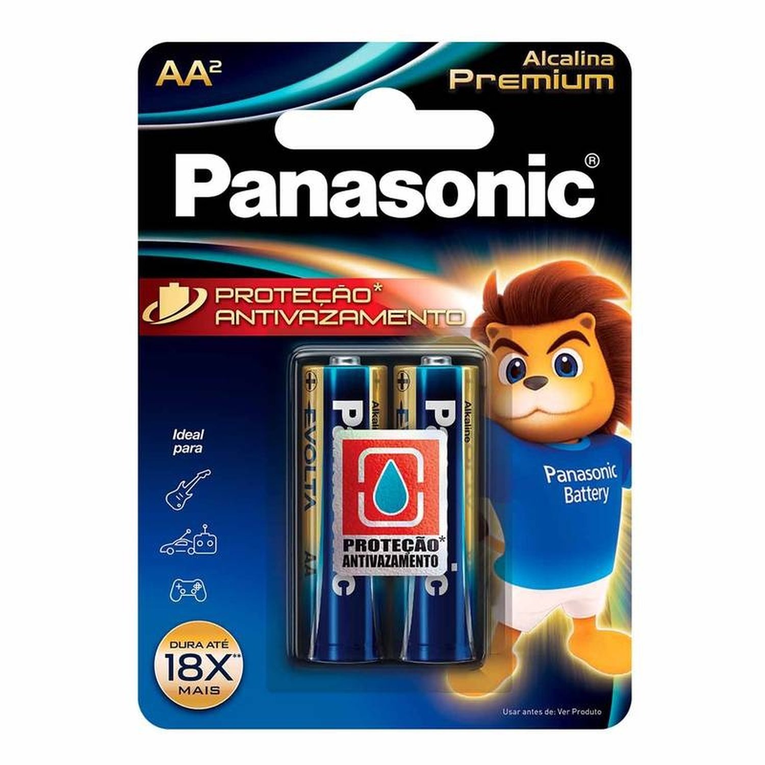 Pilha Alcalina Premium Panasonic Aa Pequena 02 Unidades Lr6egr/2B96