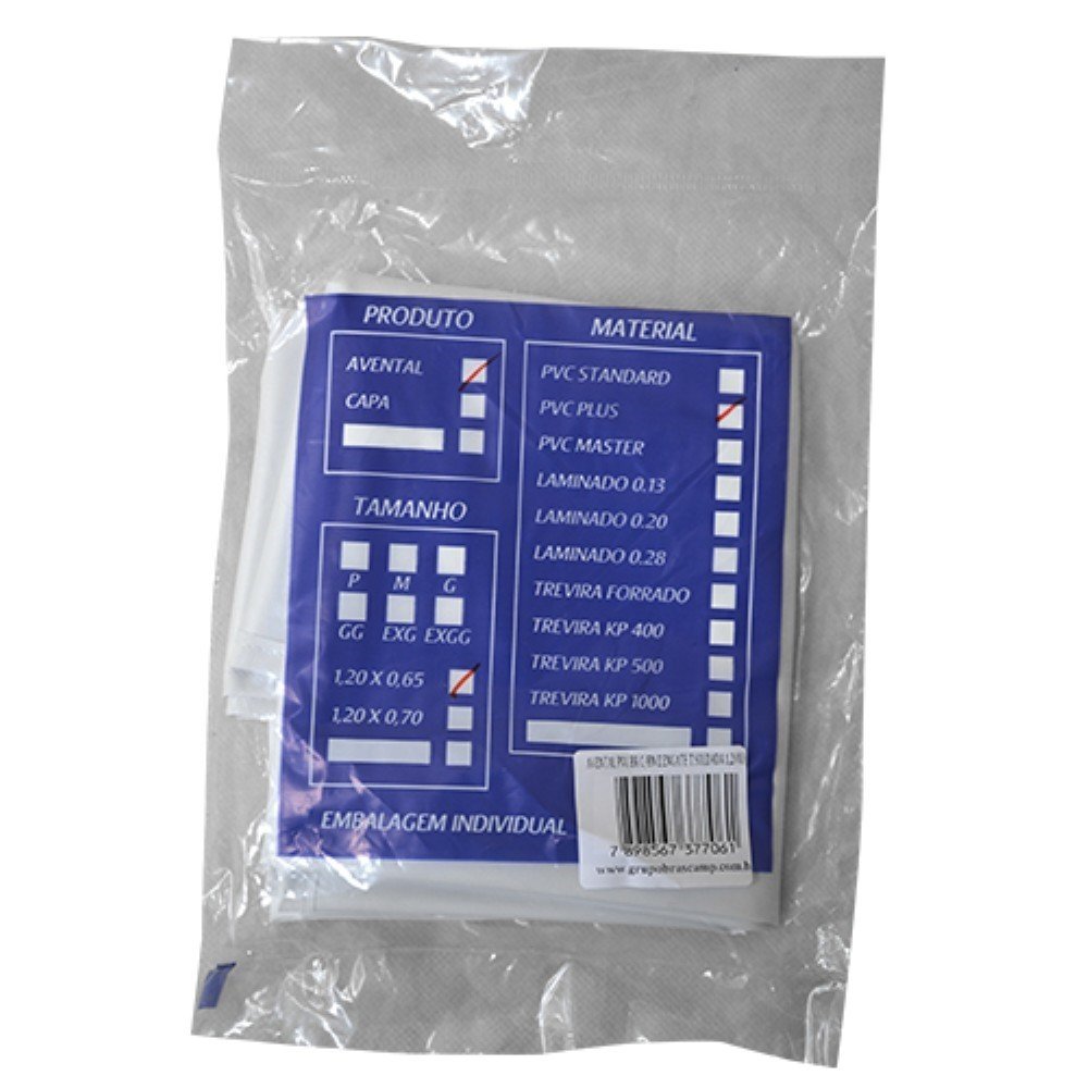 Avental De Pvc Plus Branco 120x65 Brascamp