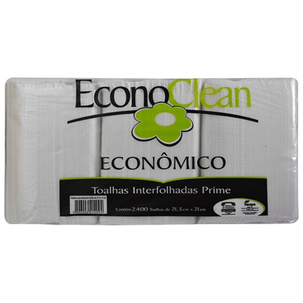 Toalha Papel 2d Bco Econoclean 21.5x21cm 2400f 24g