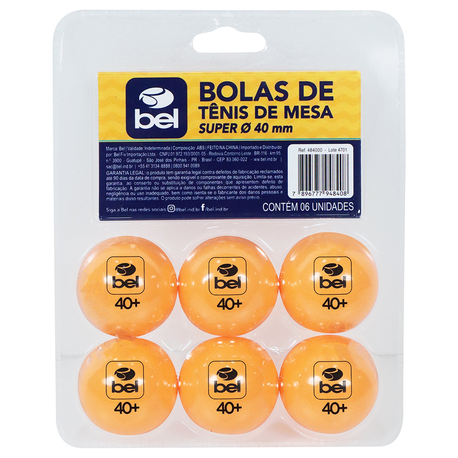 Kit Com 6 Bolinhas Para Tênis De Mesa Bel