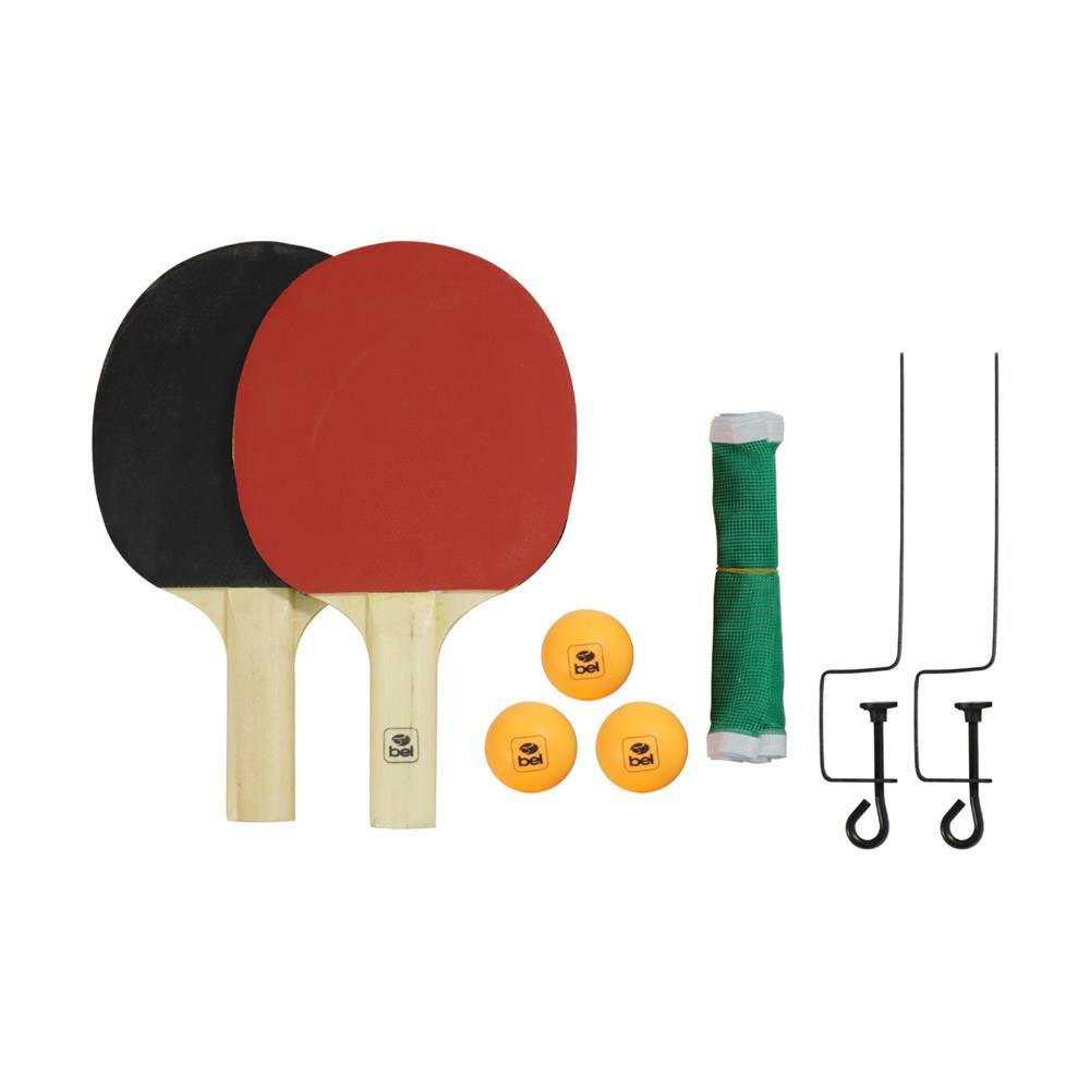 Kit Tênis de Mesa 2 Raquetes + Suporte + Rede + 3 Bolinhas n°40 Bel