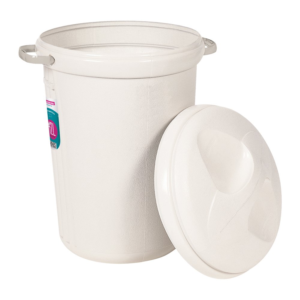 Deposito Plastico 42l Cinza Claro Com Tampa Sanremo