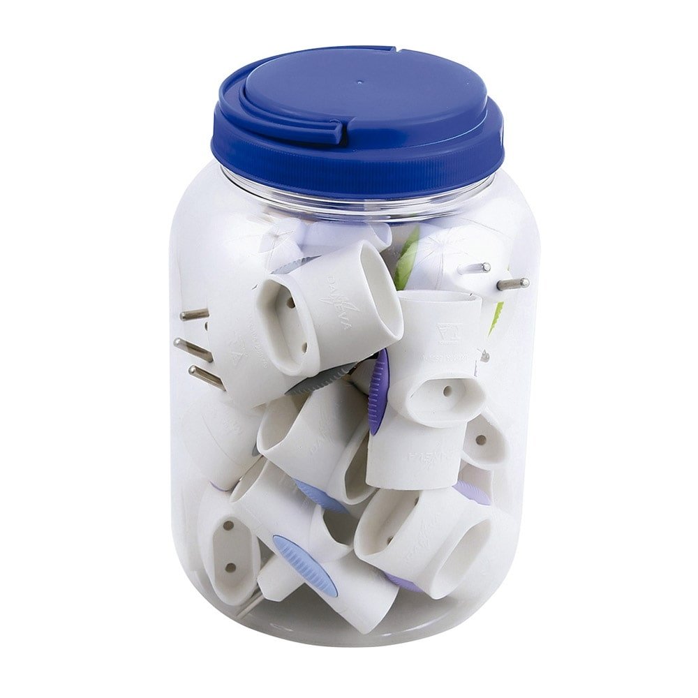Pino Multiplicador 3 Saída Daneva 2P 10A/250V Branco Pote - Embalagem com 18 unidades