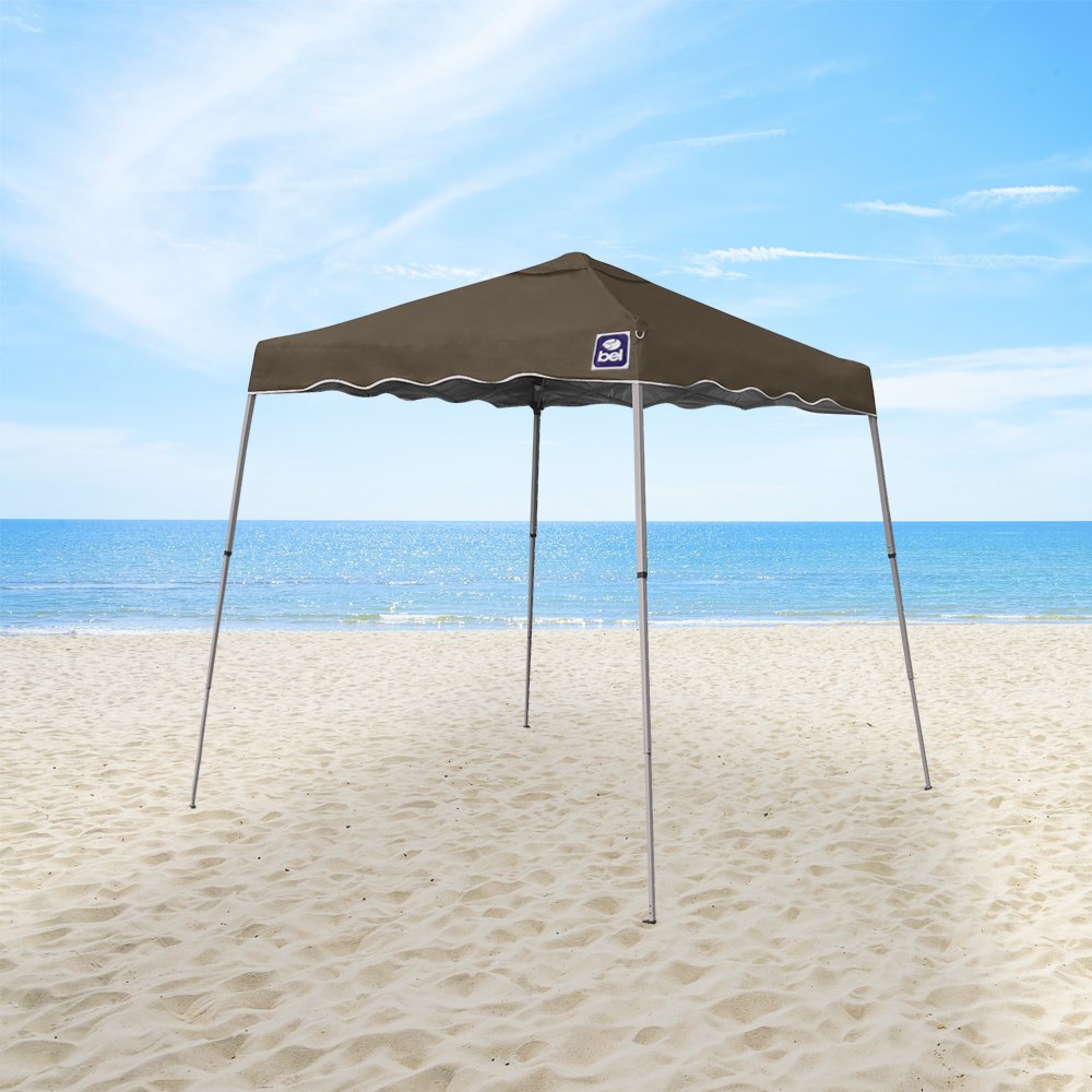 Tenda Gazebo Dobrável 2,4 m x 2,4 m Poliéster Marrom Bel