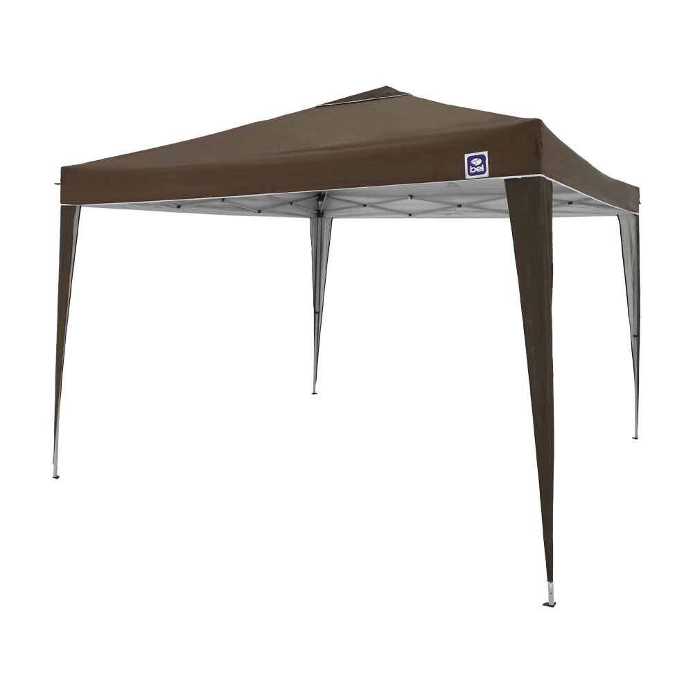 Tenda Gazebo Dobrável 3 m x 3 m Poliéster Marrom Bel