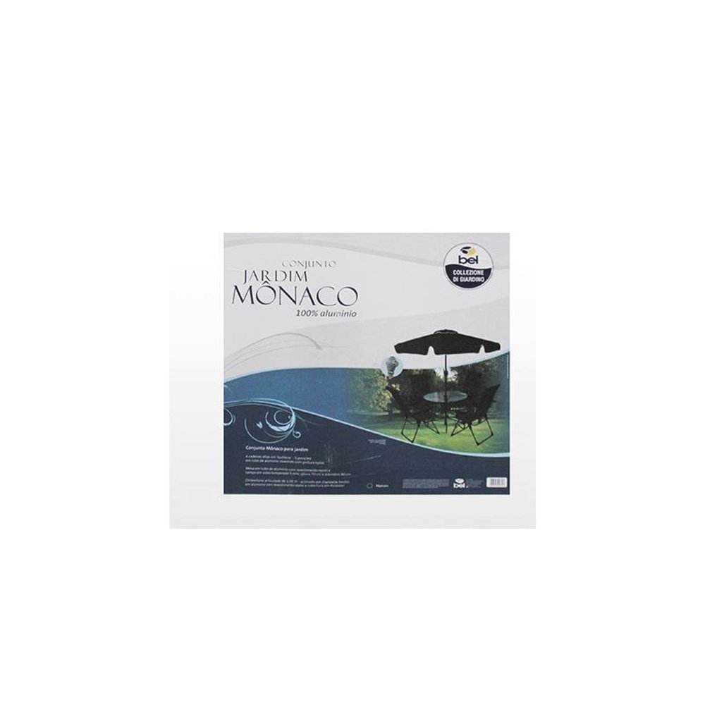 Conjunto para Jardim Mônaco com 4 Cadeiras, Mesa e Guarda-sol Branco Bel