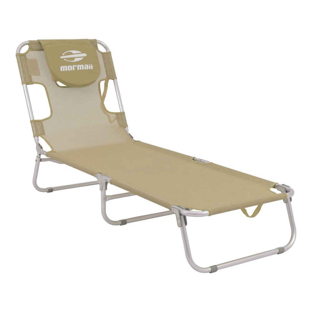 Cadeira Espreguiçadeira Mormaii Textilene Alumínio Areia Bel