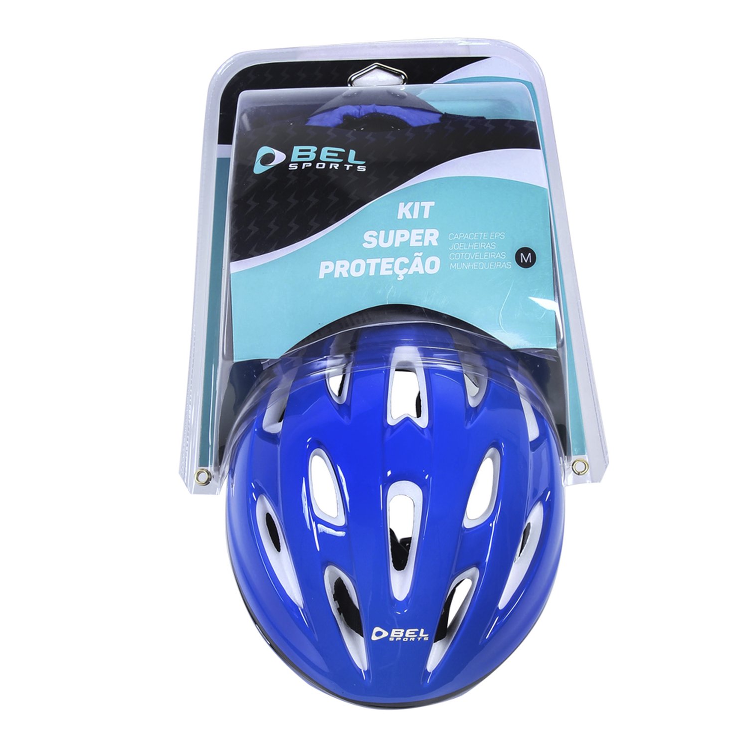 Kit de Proteção Radical com Capacete Tamanho M Azul Bel