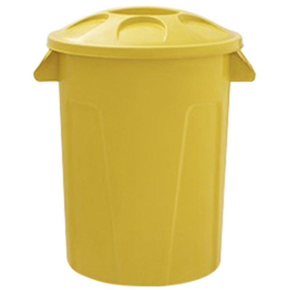 Deposito Plastico Amarelo Com Tampa Lar Plasticos 100l