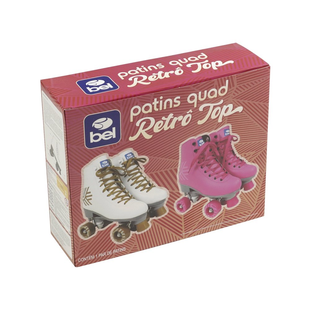 Patins Quad Retro Rosa 37 Bel