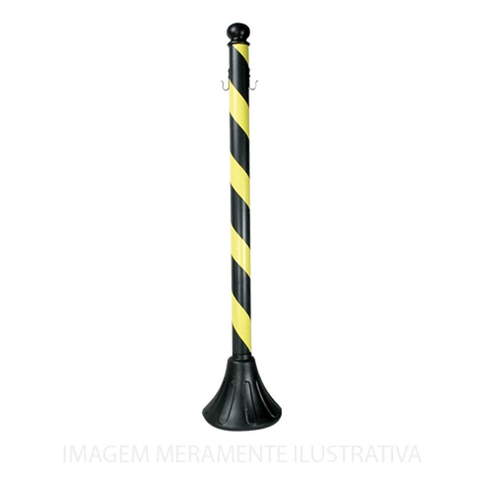 Pedestal Plastico Zebrado 90cm Preto/Amarelo
