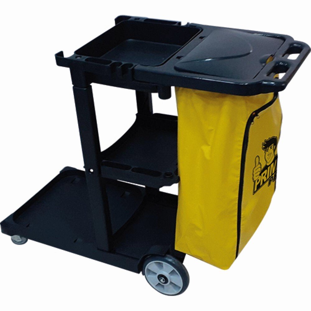 Carro Funcional Plastico Com Bandeja Vinil Preto Primepro