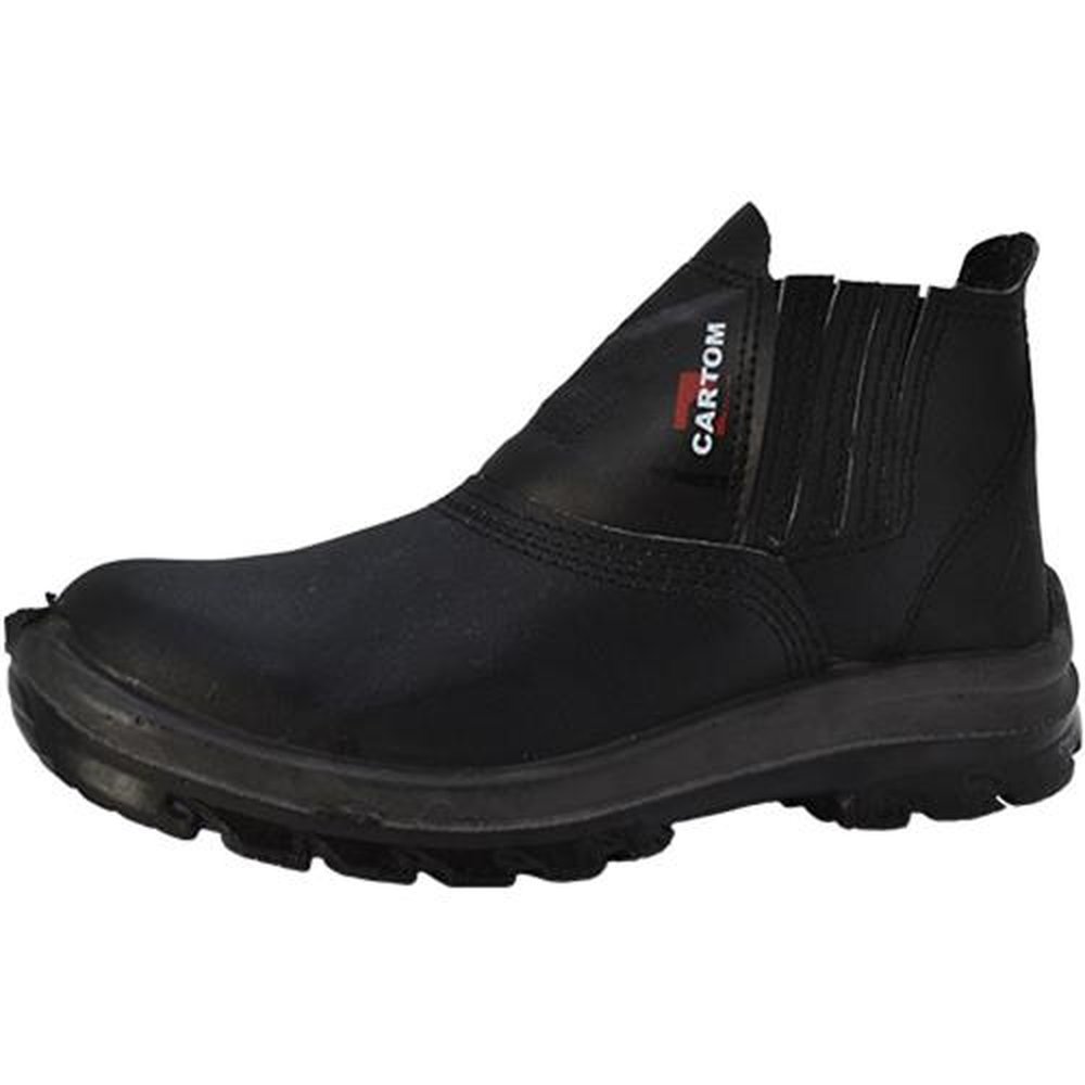 Botina Couro Preta Com Elastico Bidensidade Top Plus Numero 39
