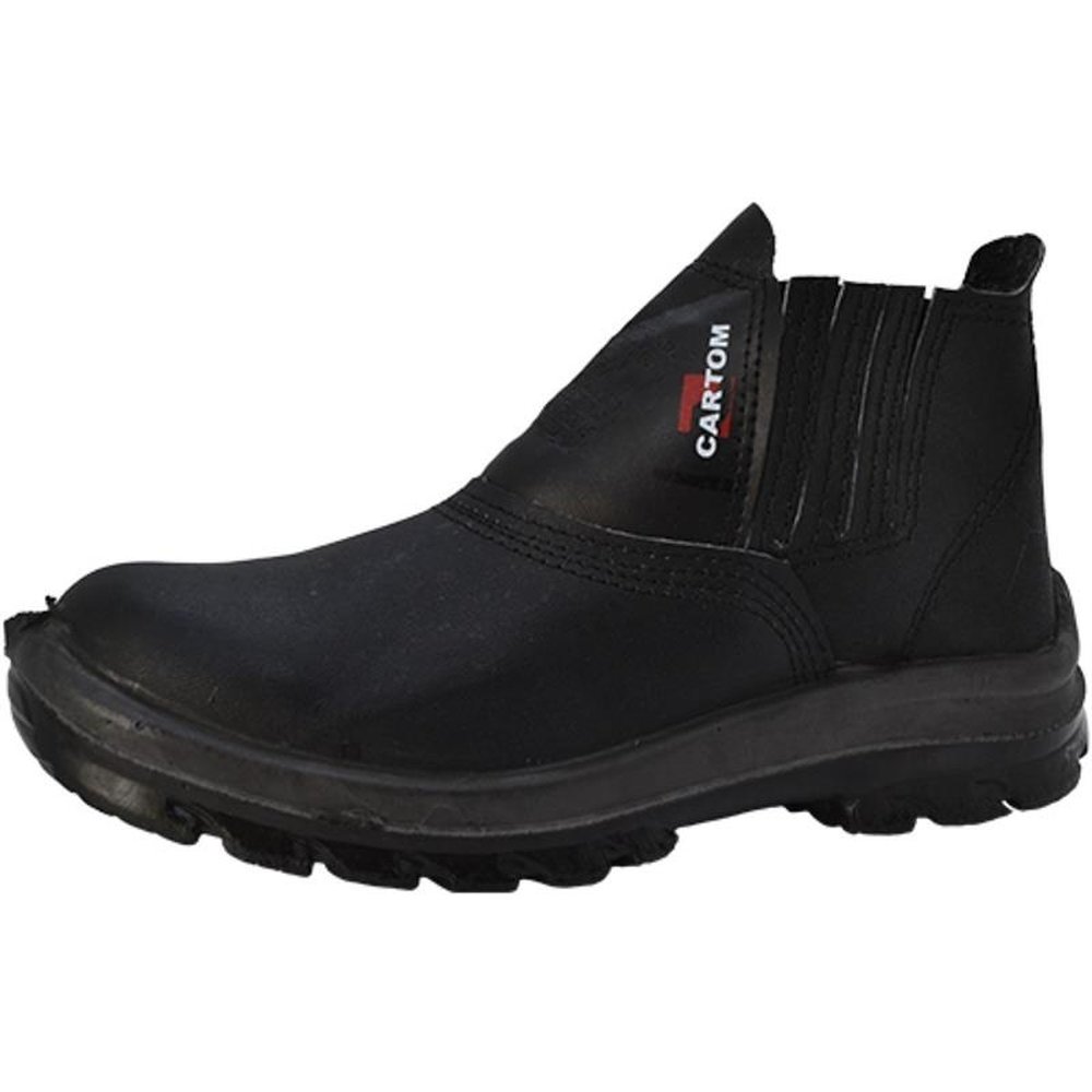 Botina Couro Preta Com Elastico Bidensidade Top Plus Numero 39