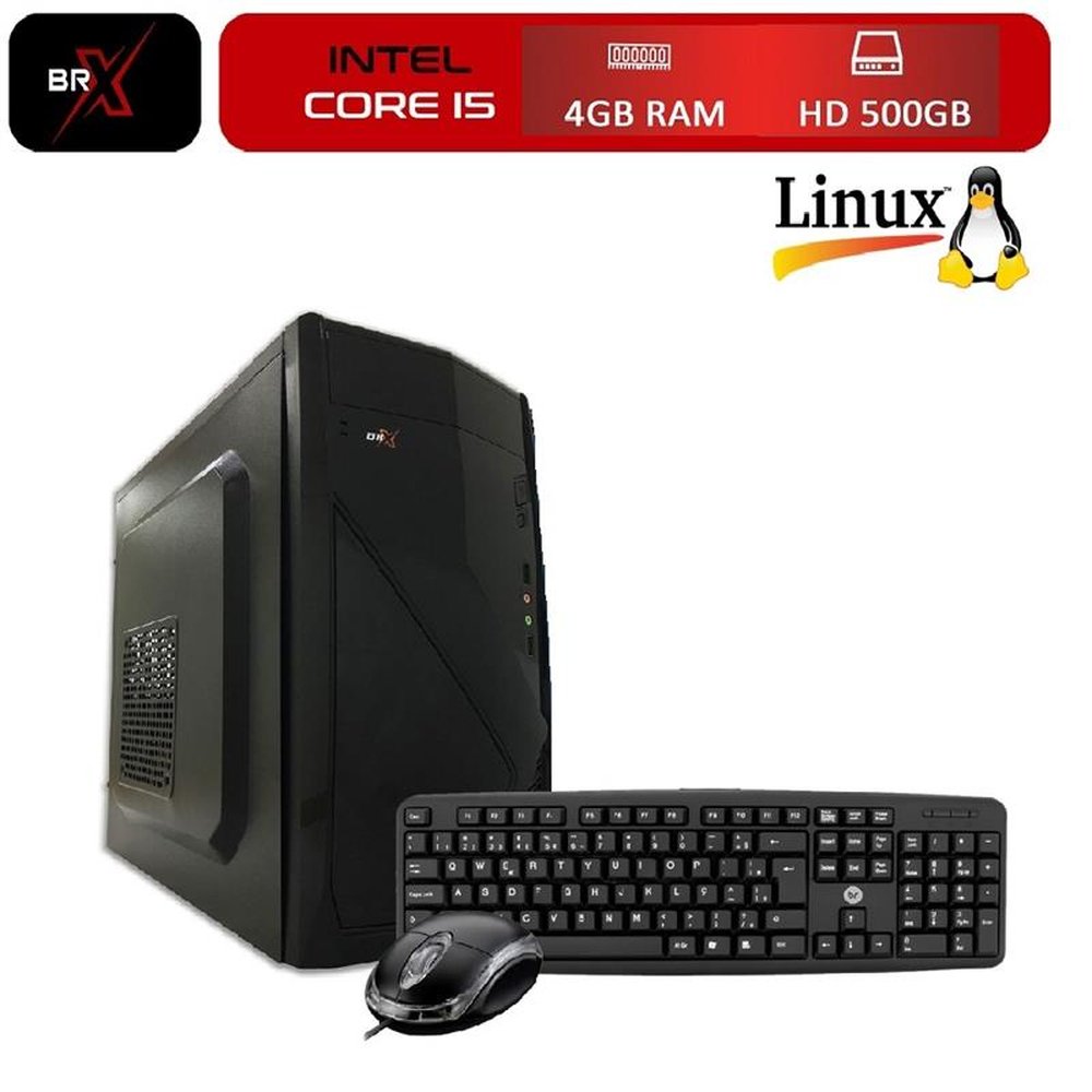 Computador PC Intel Core i5 4GB HD 500GB Linux + Teclado e Mouse - BRX ...