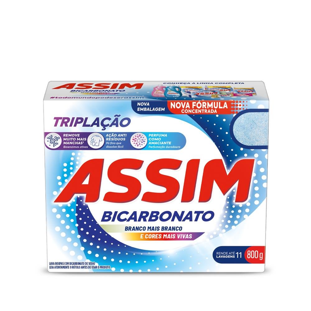 Sabao Po Tripla Acao 800g Assim