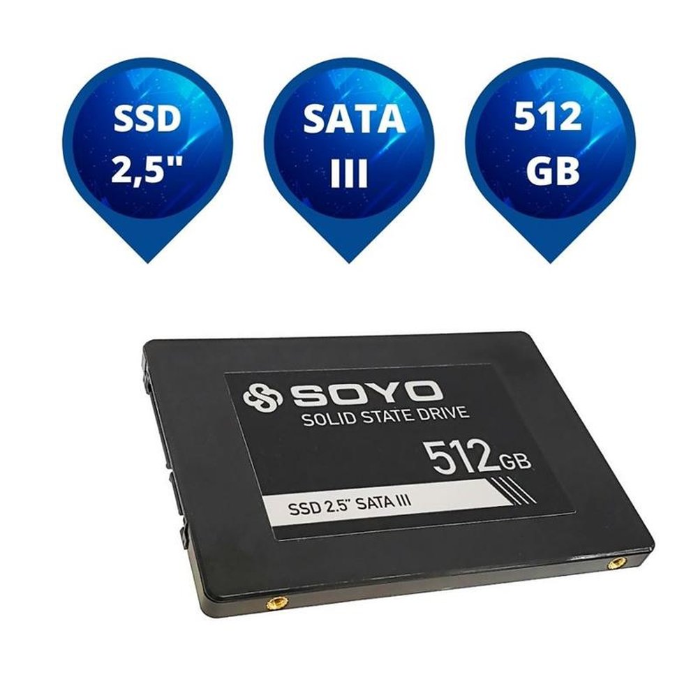 SSD 512GB 2,5" Sata III 560MB/s Para Notebook / Computador - Soyo