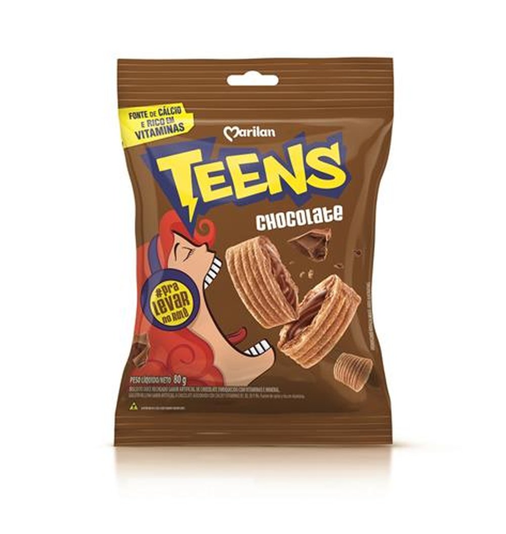 Biscoito Teens Snack Chocolate 80g (caixa com 64 unidades)