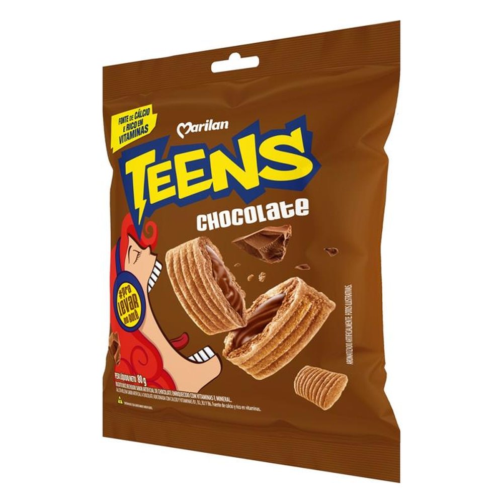 Biscoito Teens Snack Chocolate 80g (caixa com 64 unidades)