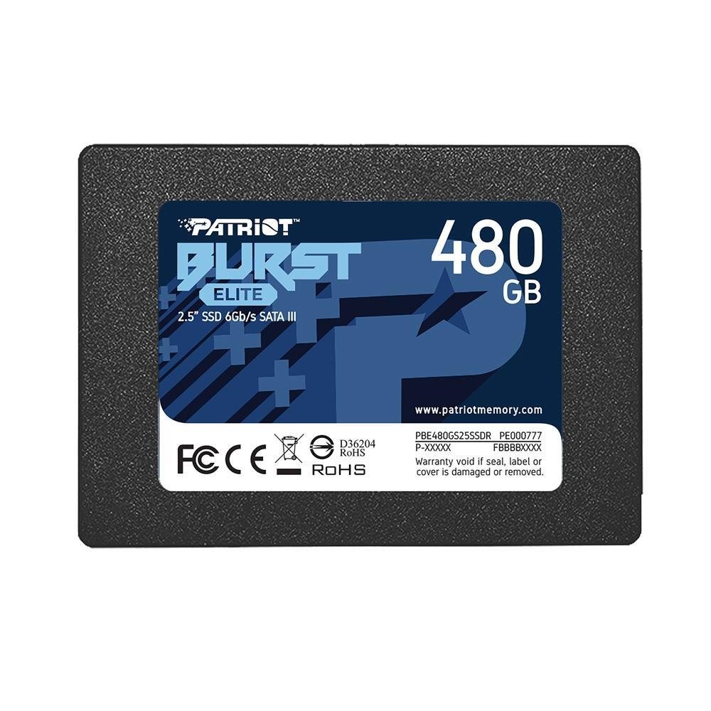 Ssd Patriot Burst Elite, 480Gb, Sata Iii, Leitura 560Mb/S E Gravação 540Mb/S