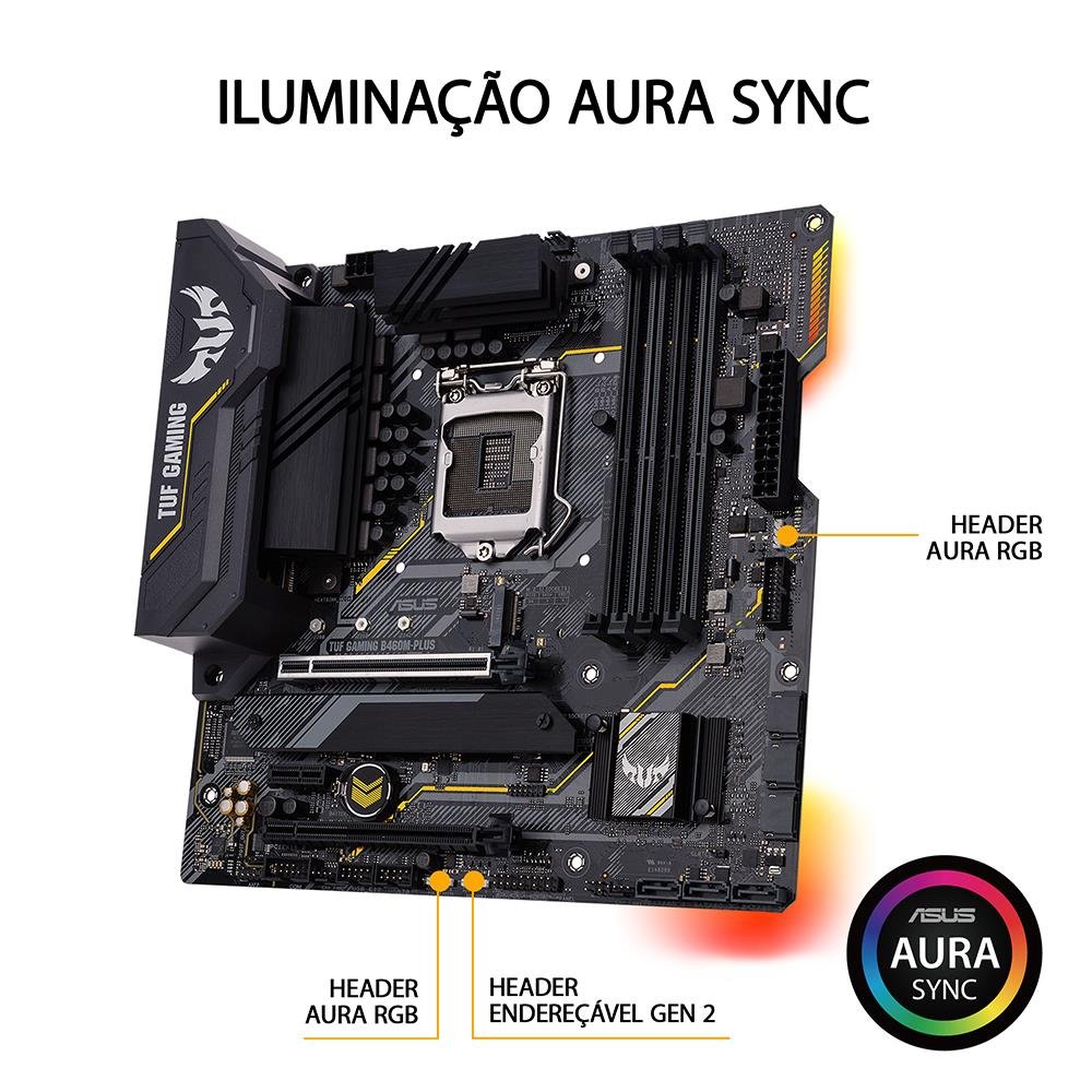 Placa mãe (intel) asus b460m-plus tuf gaming ddr4 lga 1200 10° geração