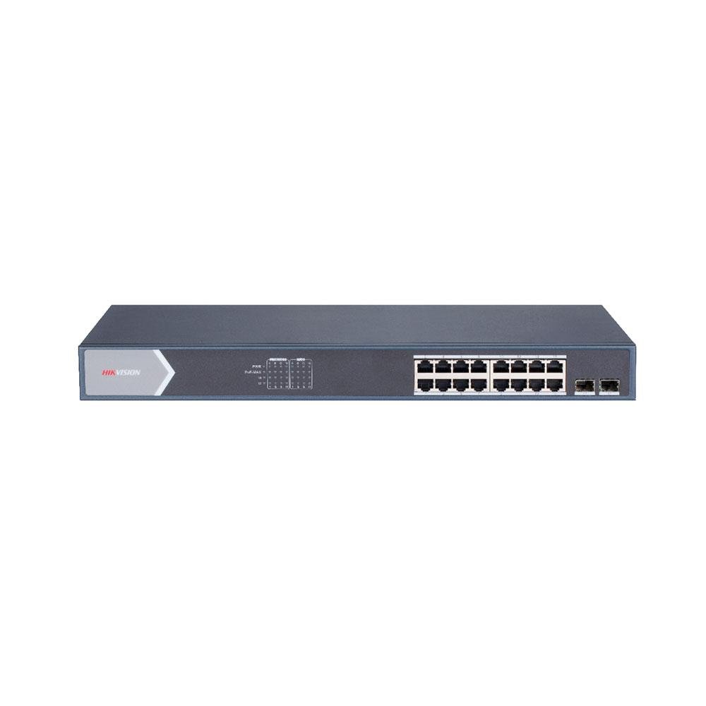 Switch Hikvision DS-3E0518P-E/M 16 Portas Gigabit POE 2P SFP