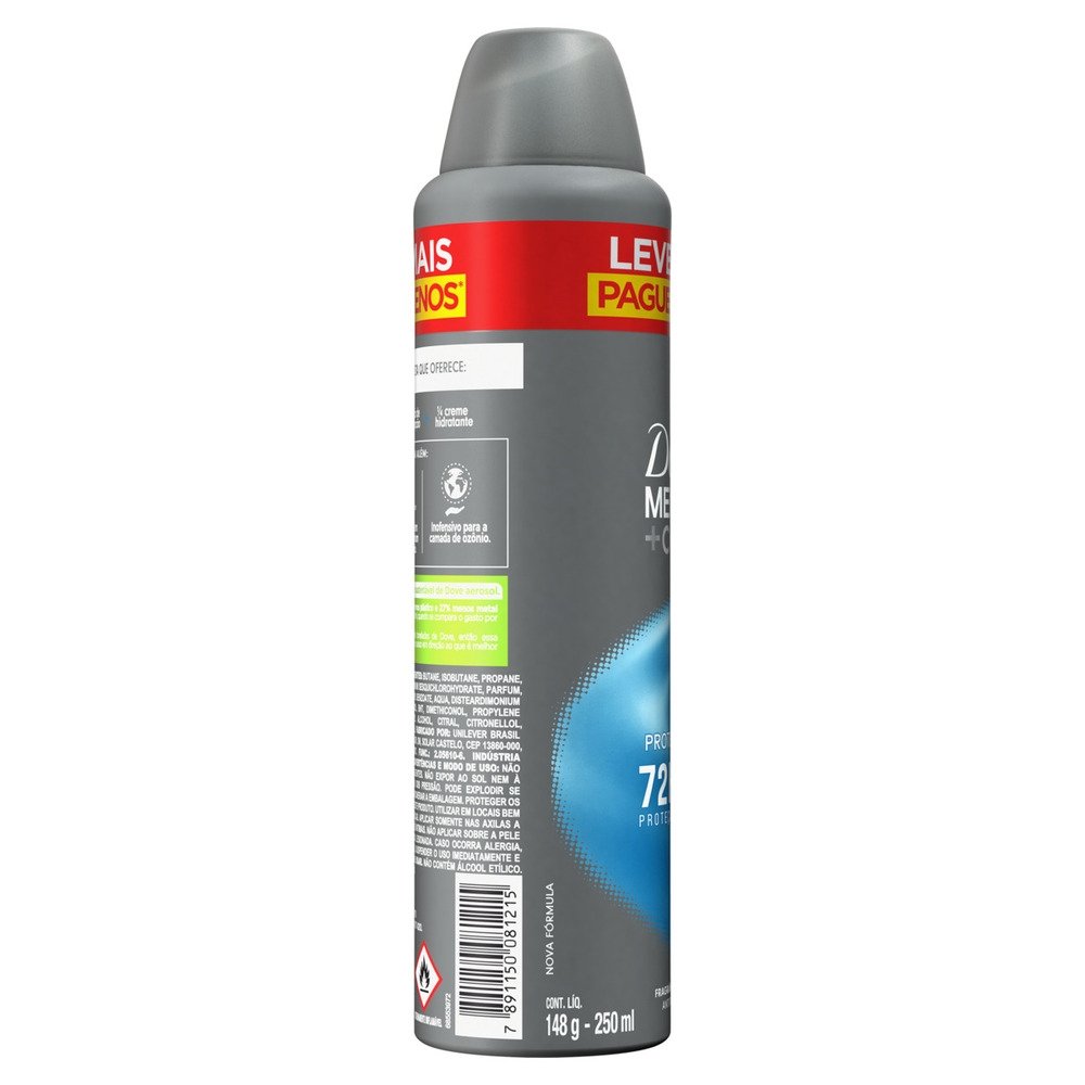 DESODORANTE DOVE AEROSOL MEN PROTECAO TOTAL 250ML