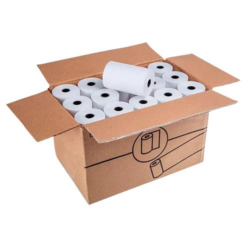 Caixa De Bobina Termica Para Pdv Na Cor Branca 30 Unidades 40 Metros Cada